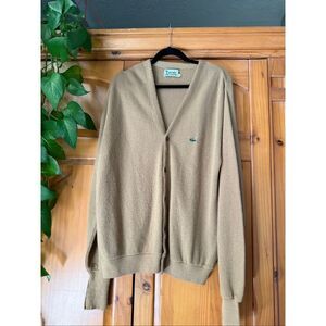 Vintage Izod Lacoste Camel Cardigan Sweater (Men’s XL)